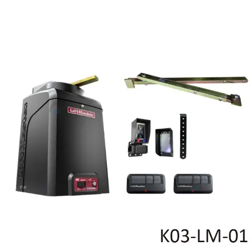 [K03-LM-01] Kit Op. Abatible CSW24UL, 120-24VCD, 700Kg en 2.50m y 270Kg en 5.50m, Incluye Brazo, 2 Control LM y Bateria de Respaldo