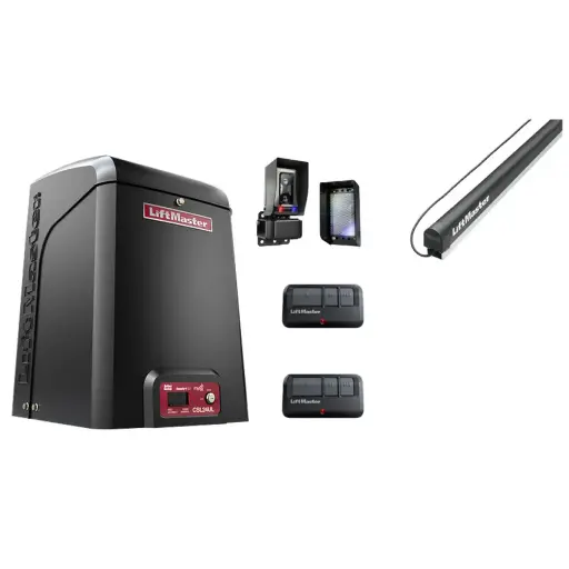 [K02-LM-01] Kit Op. Corredizo de Cadena CSL24UL, 120volts, 680Kg en 15m ancho max. Incluye: 9.0m de cadena P41, 2 Control y Batería de Respaldo, LM