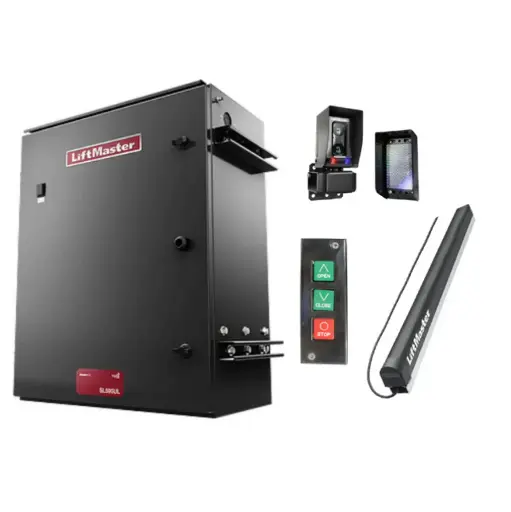 [K02-LM-03] Kit Op. Corredizo de Cadena SL595203UL, 2Hp, 220volts, 3F, 1130Kg en 27m ancho max. Incluye: 7.6m de cadena P50 y 1 Botonera, LM