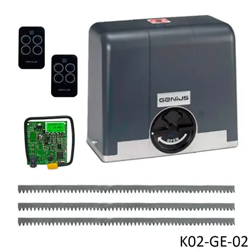 [K02-GE-02] Kit Operador Blizzard-900, 120V, incluye 2 control Echo y Receptor RC433, arrastre 1000kg, Incluye 6.0m cremallera (M4, 22x22x2000)