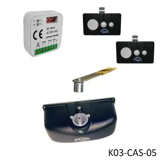 [K03-CAS-05] Kit Operador FOLDY I4, para 1 hoja Plegadiza, 220V, 2F, para 36m2. Incluye: Brazo, Manija, cable, receptor y 2 Control MD