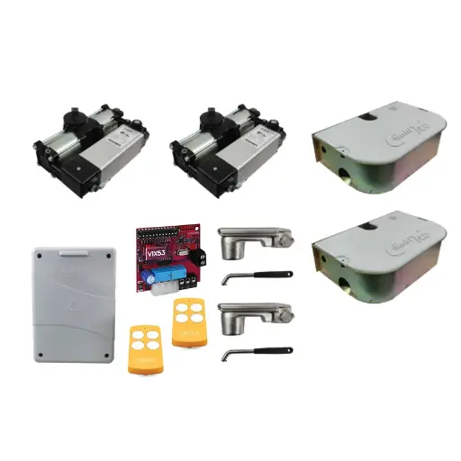 [K03-FD-H14] Kit Pistones COMBI-740, 110º, 120V, Peso max. 700K, Ancho max. 4.0m, 2-hojas...Incluye Receptor y 2 Control.