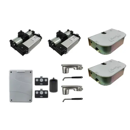 [K03-FD-H16] Kit Pistones COMBI-740, 175º, 120V, Peso max. 700K, Ancho max. 4.0m, 2-hojas...Incluye Receptor y 2 Control.