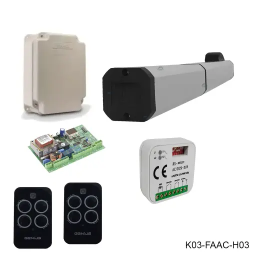 [K03-FAAC-H03] Kit Pistones FAAC400-CBAC, Brazo Corto, 120V, para 1 hoja