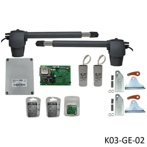 [K03-GE-02] Kit Pistones GBAT-300 Profesional, 120V, para 2-hojas, con receptor RC433 y 2 control Echo