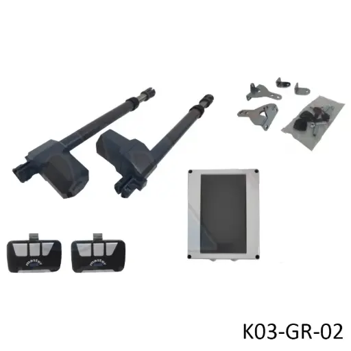 [K03-GR-02] Kit Pistones GR-300, 120V, para 2 hojas, con Receptor y 2 Control MD.