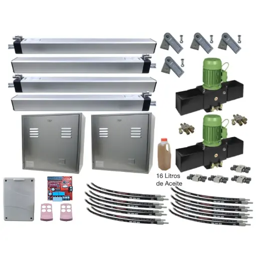 [K03-FD-H12] Kit Pistones MEC-800, 400mm, Doble Piston, 220V-2F, Peso max. 1200K, Ancho max. 5.0m, 2-hojas...Incluye Receptor y 2 Control.