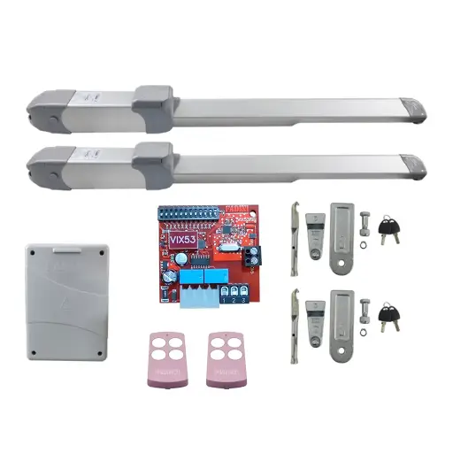 [K03-FD-H02] Kit Pistones HINDI EVO-800, 280mm, 120V, Peso max. 400K, Ancho max. 2.8m, 2-hojas...Incluye Receptor y 2 Control.