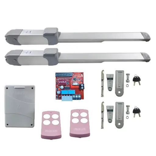 [K03-FD-H04] Kit Pistones HINDI EVO-800, 400mm, 120V, Peso max. 550K, Ancho max. 4.0m, 2-hojas...Incluye Receptor y 2 Control.