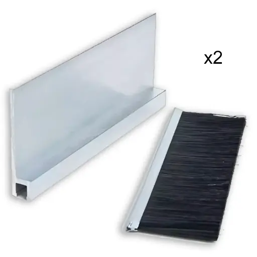 [K15-HUA-08] Kit cepillo de 10' Mod-H25 para rampa de Anden y otros (5x5x50x3050mm), 50mm de proyección.