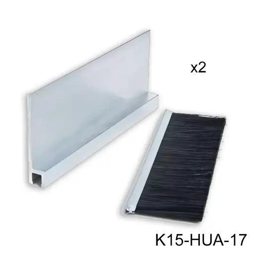 [K15-HUA-17] Kit cepillo de 7' Mod-H25 para rampa de Anden y otros (5x5x100x2140mm), 100mm de proyección.