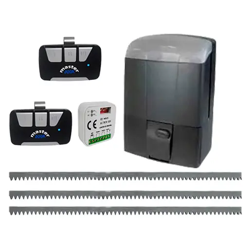 [K02-CAR-05] Kit cremallera CARDIN SLX-DRACO2000 Turbo, veloz, Rapido, 24VCD, 120Volt, arrastre 2000Kg Incluye Bateria de Respaldo, 6m. cremallera, Receptor y 2 Control MD