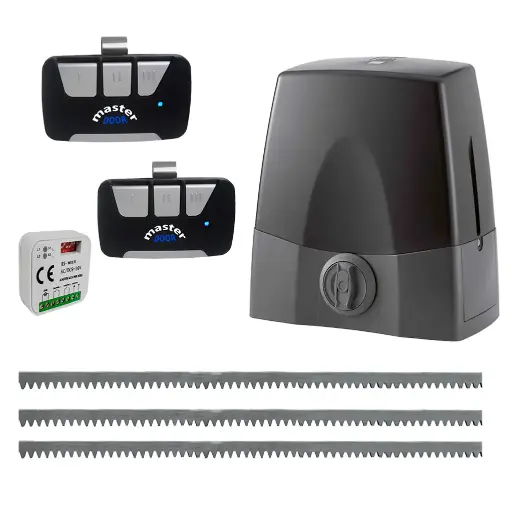 [K02-CAR-02] Kit cremallera CARDIN SLX1524, 24VCD, 120Volt, arrastre 1500Kg Incluye Bateria de Respaldo, 6m. cremallera, Receptor y 2 Control Universal MD