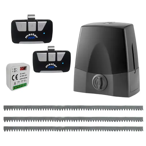 [K02-CAR-01] Kit cremallera CARDIN SLX824, 24VCD, 120Volt, arrastre 800Kg Incluye Bateria de Respaldo, 6m. cremallera, Receptor y 2 Control Universal MD