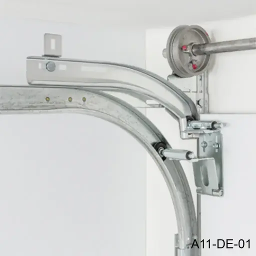 [A11-DE-01] Kit de Bisagra Vuelta Rapida de Conversion, Mod.EzLHR (8" Antepecho). Incluye, bisagras, rodajas y tramos de guía media curva