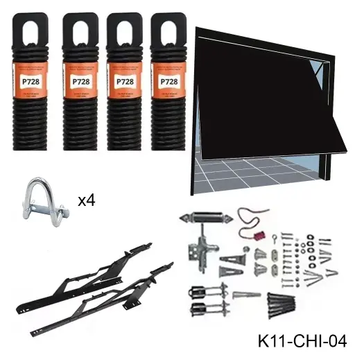 [K11-CHI-04] Kit herraje Maroma 7' para 100 kilos, Incluye 4 resortes de P728C