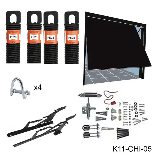 [K11-CHI-05] Kit herraje Maroma 7' para 150 kilos, Incluye 4 resortes de P528C