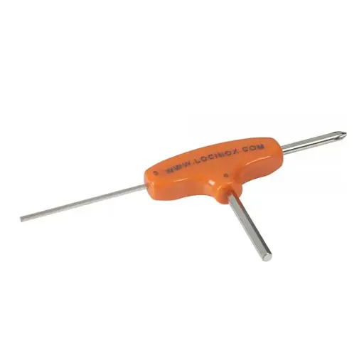 [A01-LOC-02] Llave Allen LOCITOOL LA, 3 salidas diferentes 3mm / 6mm / Punta estrella . Loc