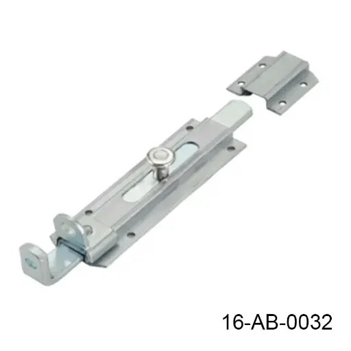 [16-AB-0032] Pasador Horizontal galv. 130mm, gruesor 6mm, tiene orificios Ø8mm para candado, tipo solera. A-284.130