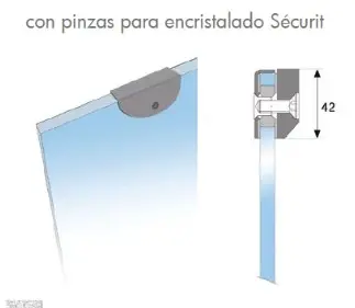 [A09-POR-08] Pinza/Mordaza para sostener vidrio para Cabezal Tina y otros, juego. PIN023523