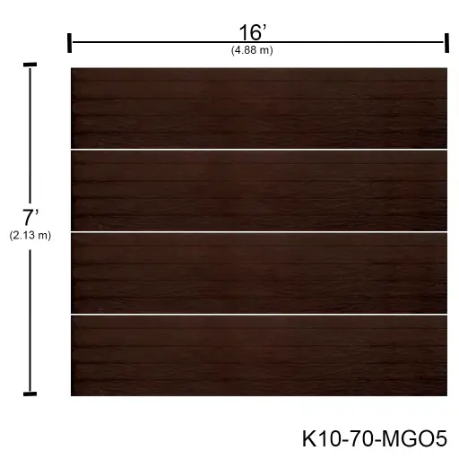 [K10-70-MGO5] Puerta Ascendente Insulada 16' X 7' Madera Grofado Roble Oscuro (rayas) MD-RP