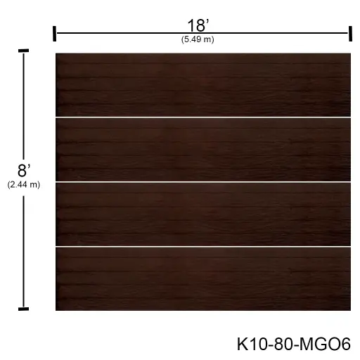 [K10-80-MGO6] Puerta Ascendente Insulada 18' X 8' Madera Grofado Roble Oscuro (rayas) MD-RP