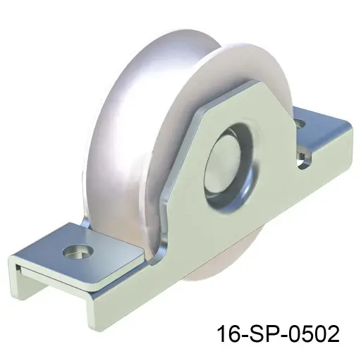 [16-SP-0502] Rueda con base para 80kg "U" 100mm Europea. (Balero cubierto de Nylamid para reducir ruido)