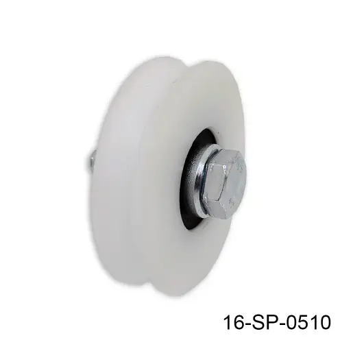 [16-SP-0510] Rueda sin base para 50kg "U" 40mm Europea. (Balero cubierto de Nylamid para reducir ruido)