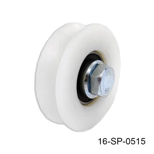 [16-SP-0515] Rueda sin base para 50kg "V" 40mm Europea. (Balero cubierto de Nylamid para reducir ruido)
