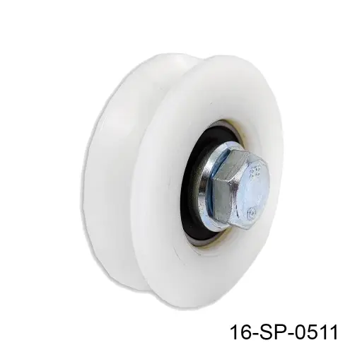 [16-SP-0511] Rueda sin base para 60kg "U" 50mm Europea. (Balero cubierto de Nylamid para reducir ruido)