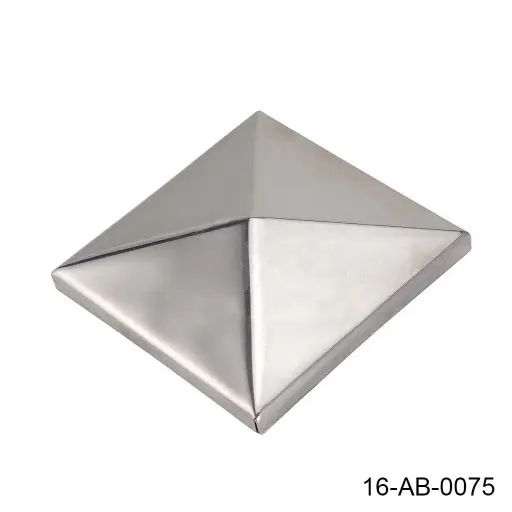 [16-AB-0075] Tapa Cuadrada Triangular de 50mm, con pestaña, para perfil cuadrado de 2"