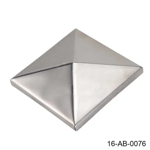 [16-AB-0076] Tapa Cuadrada Triangular de 80mm, con pestaña, para perfil cuadrado de 3"