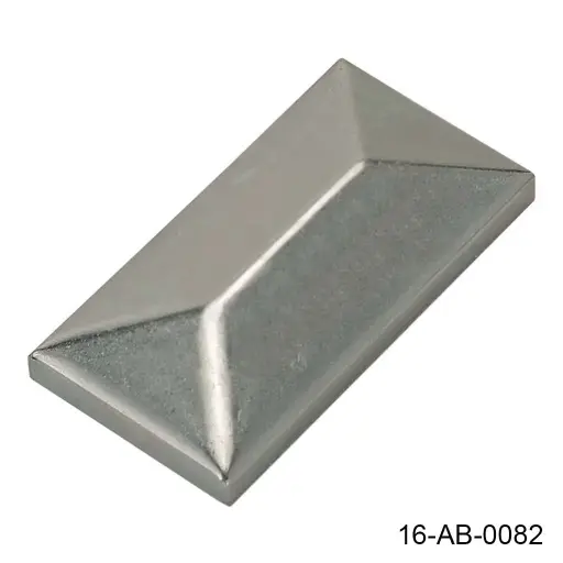 [16-AB-0082] Tapa Rectangular Triangular de 50mm x 100mm, con pestaña, para perfil rectangular de 2"x4"