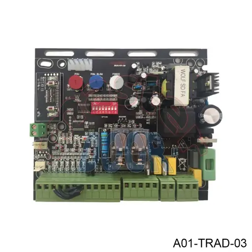[A01-TRAD-03] Tarjeta Electronica MD-WOLFSD, para operadores de cremallera de varias marcas, 120V. con receptor integrado F433