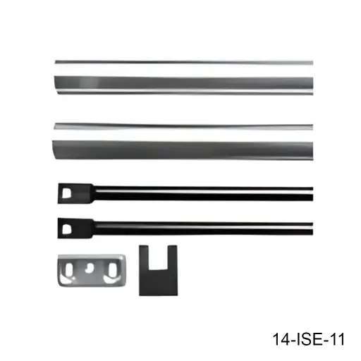 [14-ISE-11] Varillas para Barra Antipanico Vertical ISEO, 2400mm, negras, incluye: 2 Varillas, 2 cubiertas, bolsa con pijas y una base metálica pequeña