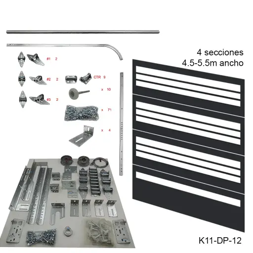 [K11-DP-12]Kit de herraje Americano DP, 3c8'4s FL-17', 19' R12 / R15, Cal.16 (1.5mm)