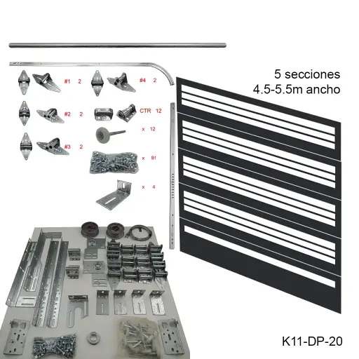 [K11-DP-20]Kit de herraje Americano DP, 3c8'5s FL 17'/ 19', R12 / R15, Guias Cal.14 (2.0mm)