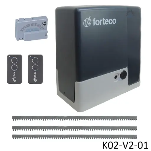 [K02-V2-01] Kit Cremallera FORTECO-2200, 220volt, 2F, capacidad de arrastre 2000kg, Incluye: 6m de cremallera, Receptor y 2 control.