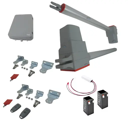 [K03-ER-E06] Kit Pistones 24VCD Temis Rapidos RC, 2-hojas, 120V / 24VCD, caja...Incluye Bateria de Respaldo