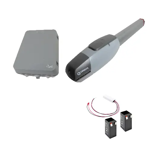 [K03-ER-E07] Kit Pistones 24VCD Kairos, 1-hoja LH/RH, 120V / 24VCD, caja...Incluye Bateria de Respaldo