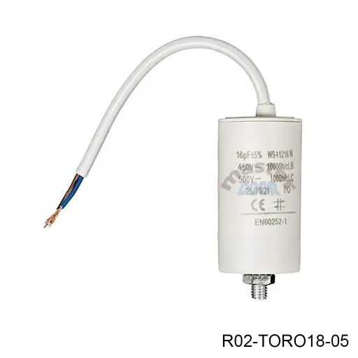 [R02-TORO18-05] Capacitor 16mf para operador TORO 1800 (arrastre1200kg)