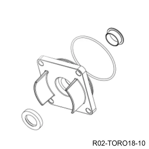 [R02-TORO18-10] Tapa con reten y o ring para transmisión del Op. Toro 1800