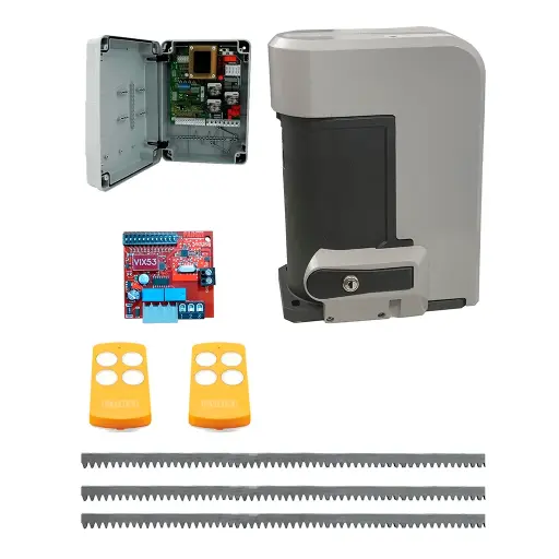 [K02-FD-04] Kit Cremallera NYOTA 115EVO 1.0Hp 220V, 2F. Cap. de Arrastre 1800K. Incluye: 6m de cremallera, receptor y 2 control.