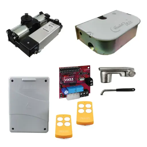 [K03-FD-H13] Kit Pistones COMBI-740, 110º, 120V, Peso max. 700K, Ancho max. 4.0m, 1-hoja...Incluye Receptor y 2 Control.