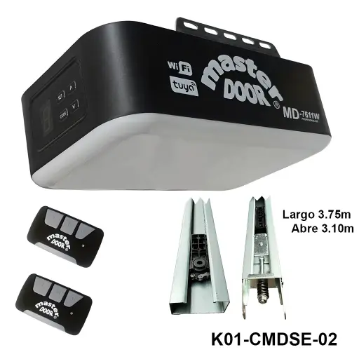 [K01-CMDSE-02] Kit MD-7611W con Wifi con Riel C para Cadena de 3.75 / 3.10 mto. apertura