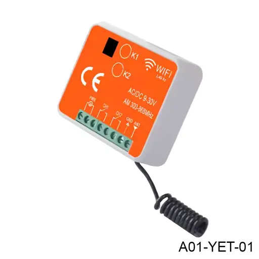 [A01-YET-01] Receptor MD-Universal + Wifi integrado, 2-canales, F-300-868, cap. 500 ctls, App Tuya...yet