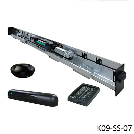 [K09-SS-07] Kit Cabezal Europeo Dual Core LH-100 para 4.40m, para 1 Hoja corredizas de Vidrio, Perfil arriba, Perfil abajo + guia inferior.