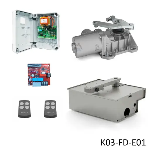 [K03-FD-E01] Kit Pistones FOX-724, 105º,120V para 1 Hoja, Peso max. 800K, Ancho max. 3.50m,...Incluye Receptor y 2 Control.